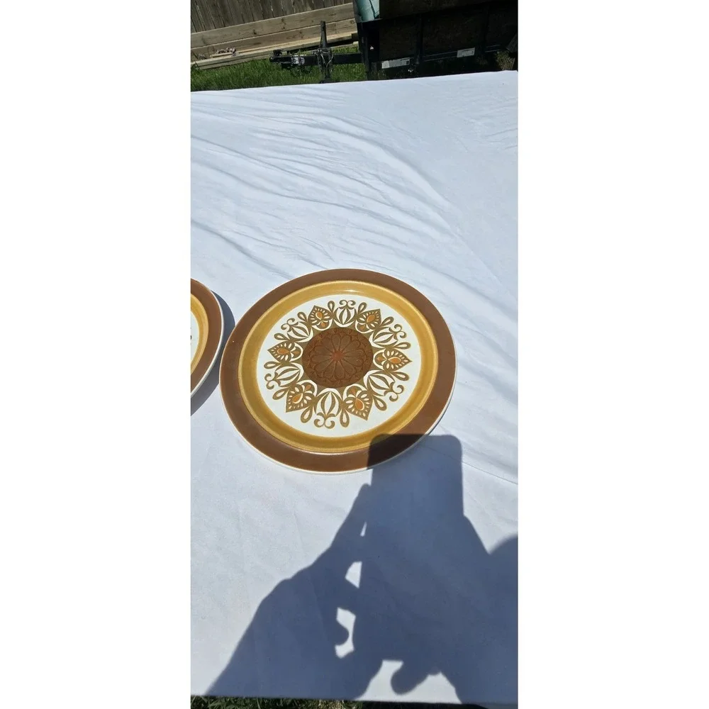 Vintage Plates Set of 2 Electra Casual Ceram Stoneware 10